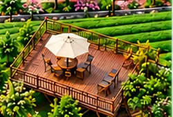 Sàn gỗ ngắm đồi trà